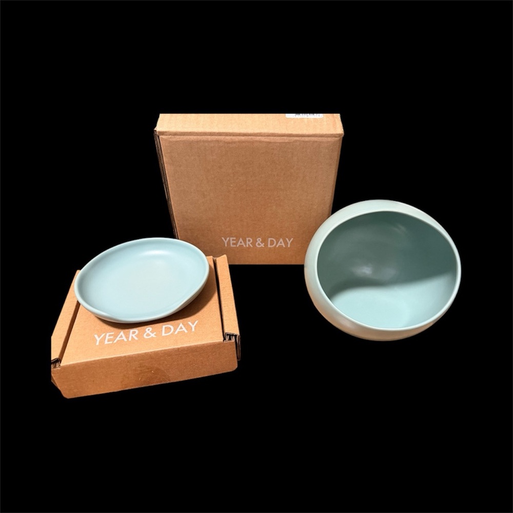 Year & Day Blue Ceramic Salt Cellar and